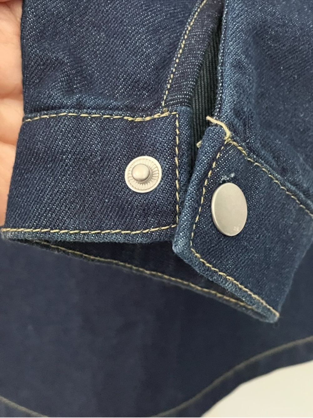 Ban Jara Dark Wash Blue Denim Jean Oversized Jacket Shirt Women’s Small - Picture 4 of 7